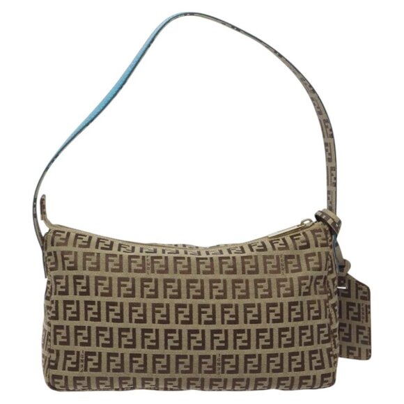 FENDI Zucchino Canvas Hand Bag Black Brown 8BR573 Auth mr1354 - Picture 5 of 14